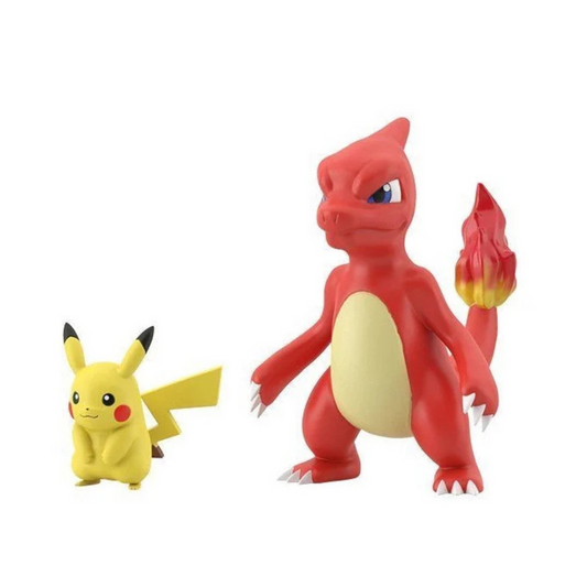 Pikachu und Glutexo, Pokemon, Scale World, Kanto Region, Bandai, ca. 2- 6cm