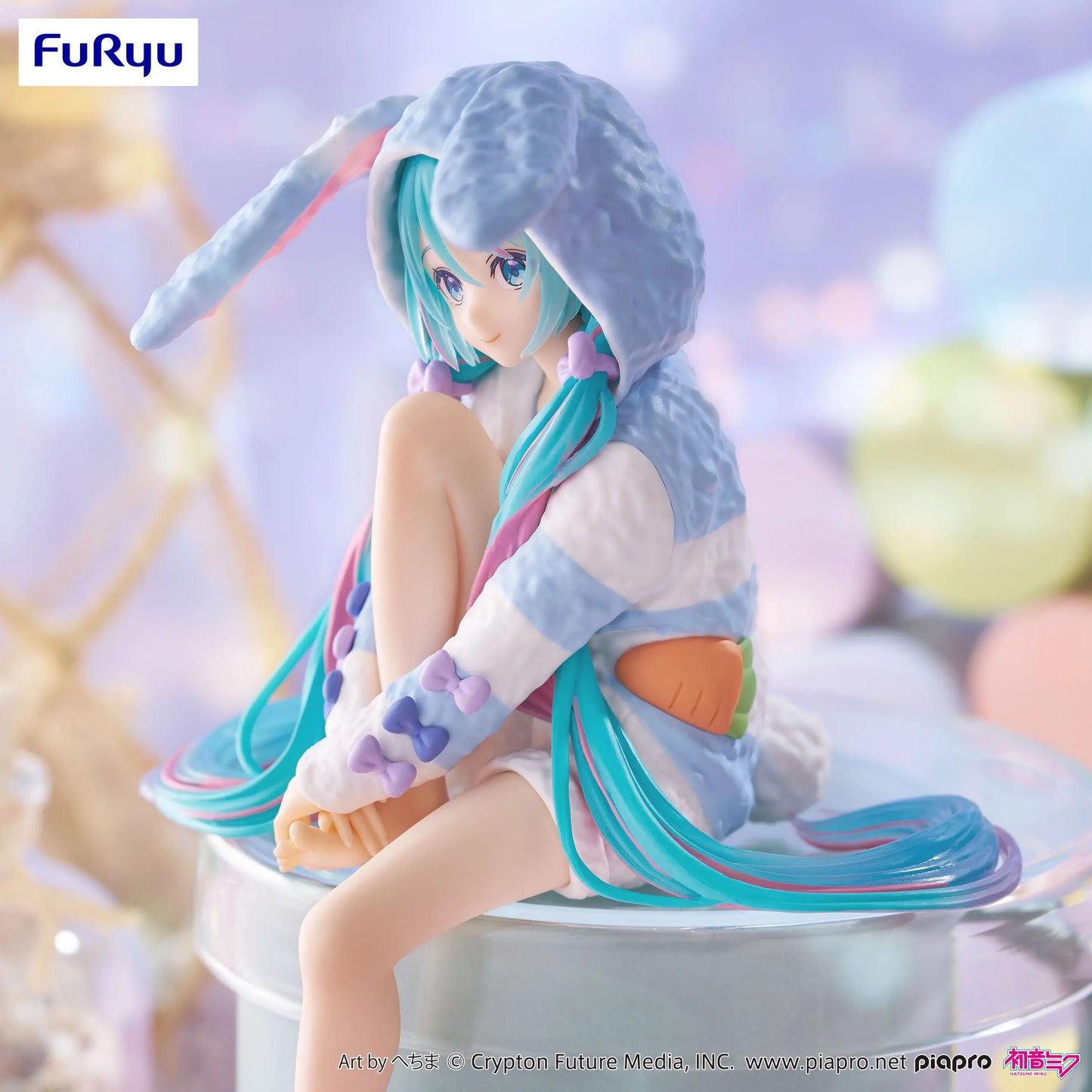 Hatsune Miku with rabbit ears, blue, Vocaloids, FurYu, Noodle Stopper, approx. 14cm, pre-order