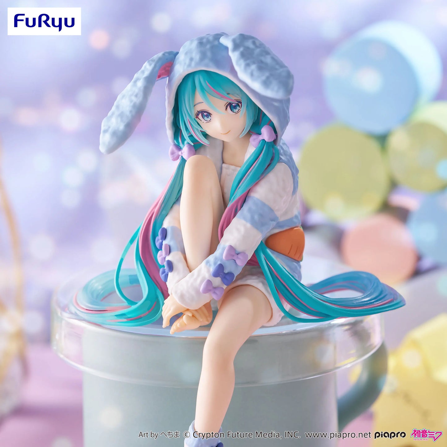 Hatsune Miku with rabbit ears, blue, Vocaloids, FurYu, Noodle Stopper, approx. 14cm, pre-order