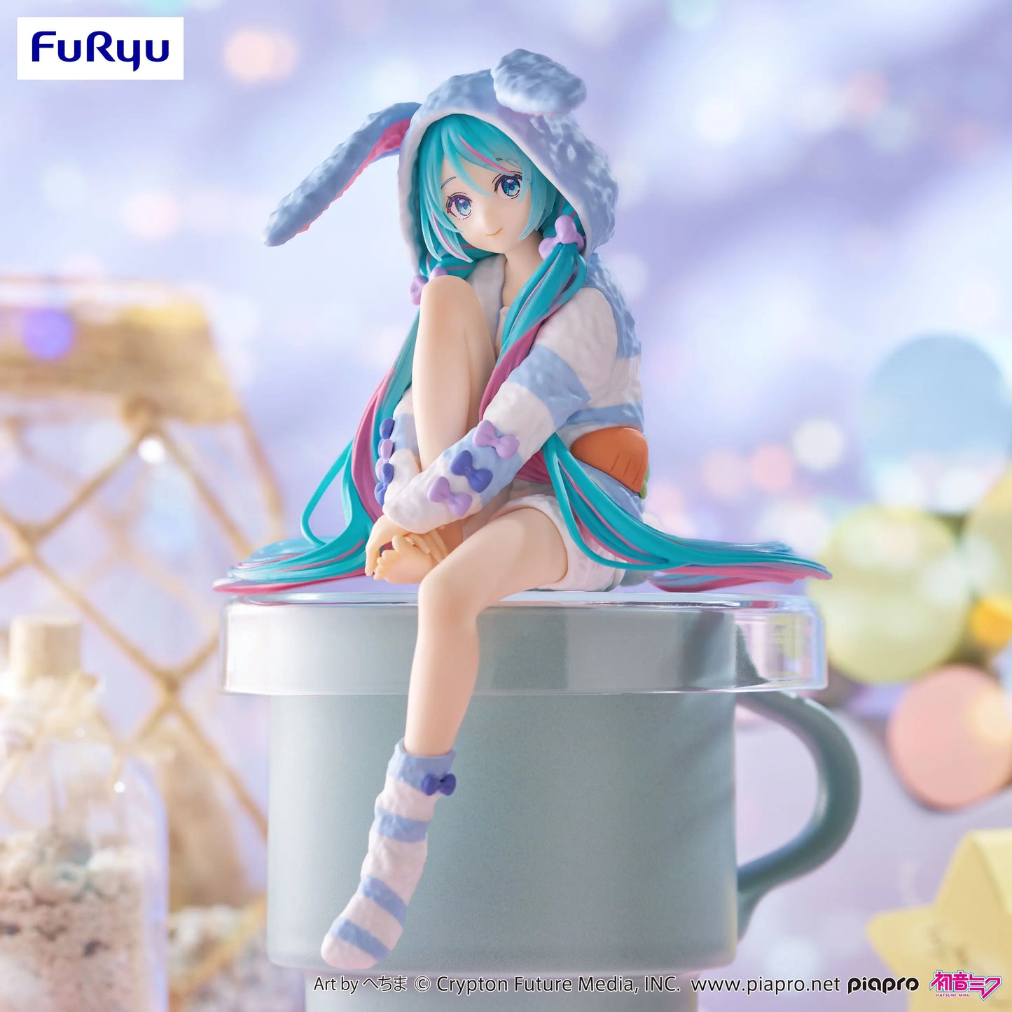 Hatsune Miku with rabbit ears, blue, Vocaloids, FurYu, Noodle Stopper, approx. 14cm, pre-order