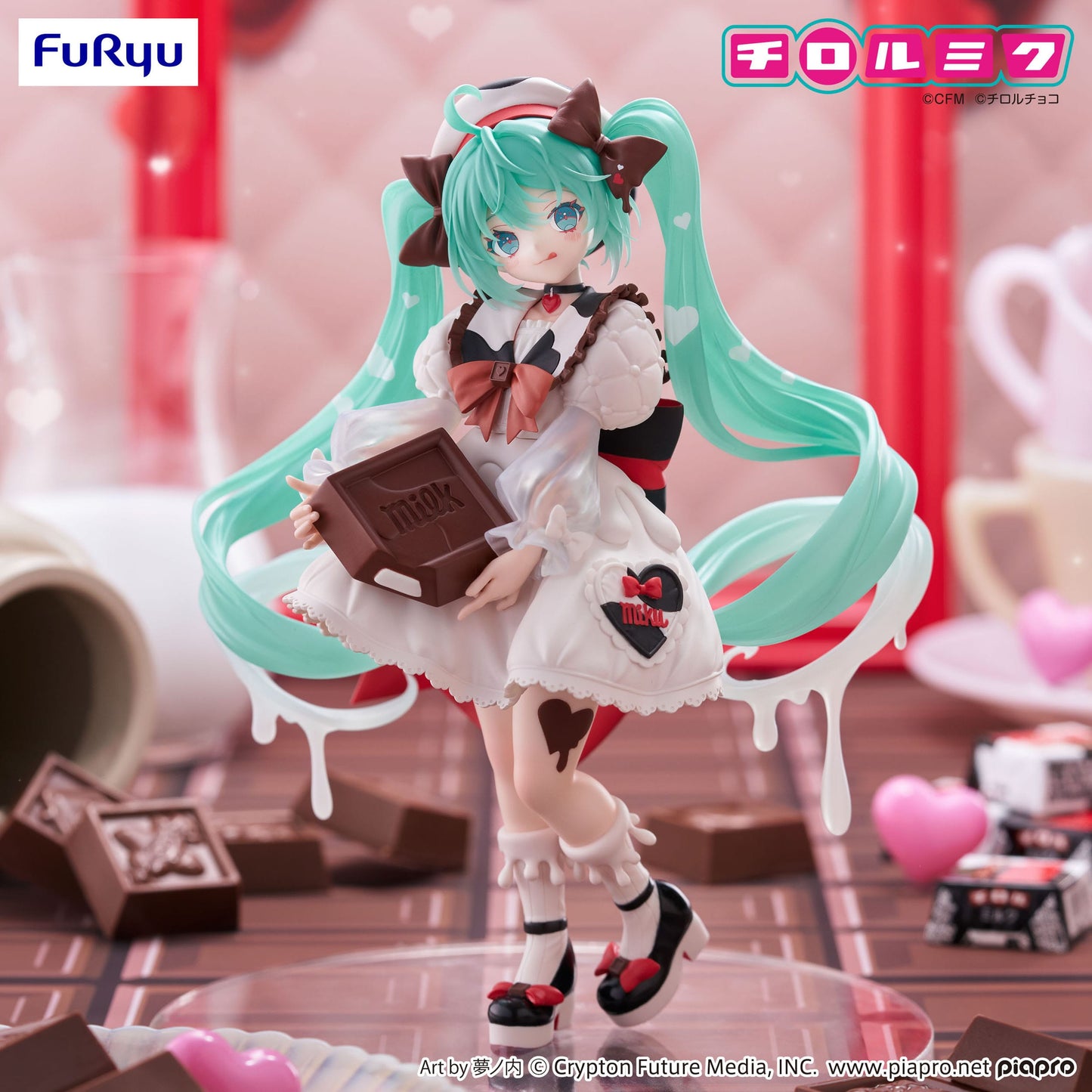 Hatsune Miku Milk Ver., Hatsune Miku x Tirol Choco Trio-Try-iT, Vocaloids, FuRyu, ca 18 cm