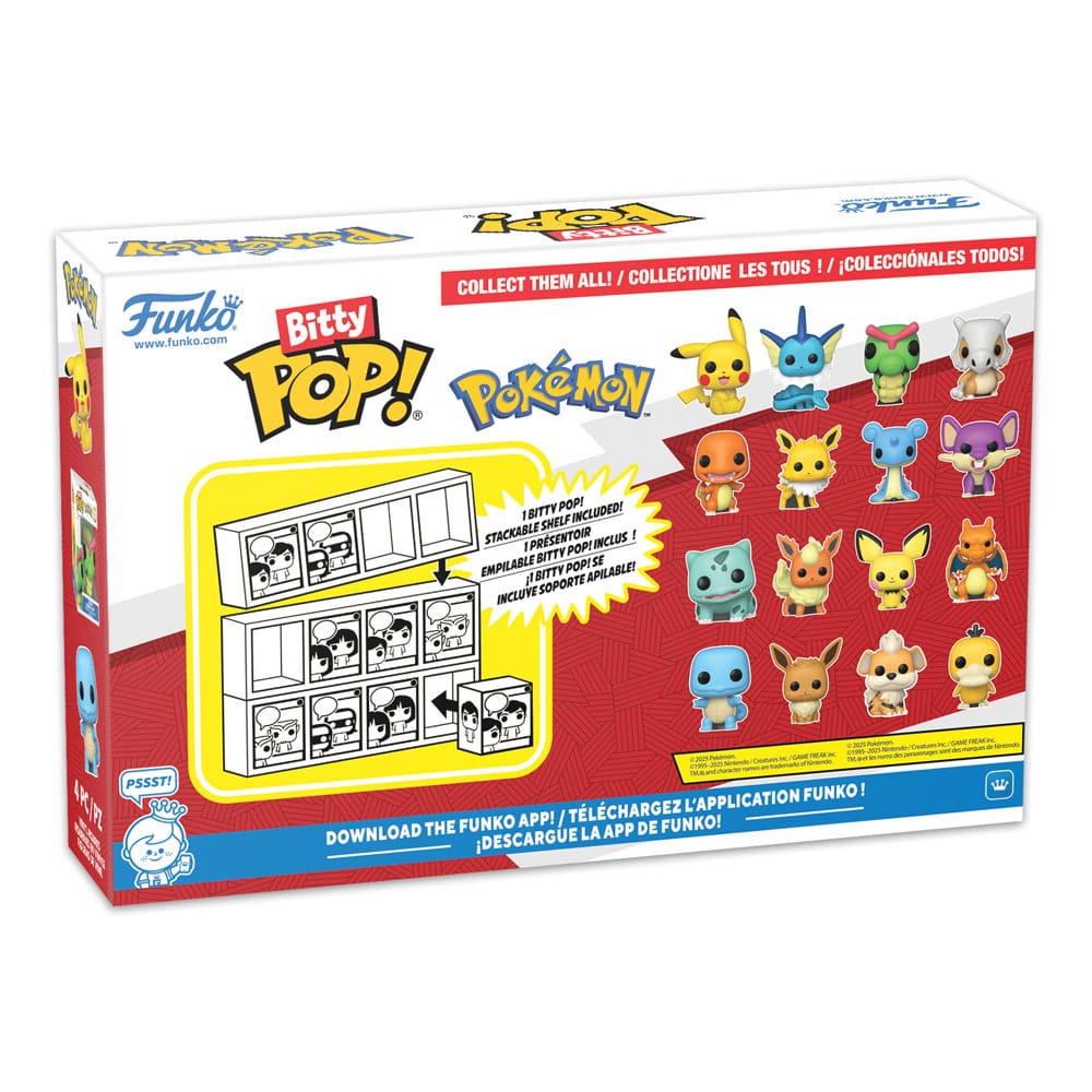 Pokémon, Bitty POP!, Funko POP!, 4er-Pack Series 1, ca. 2 cm