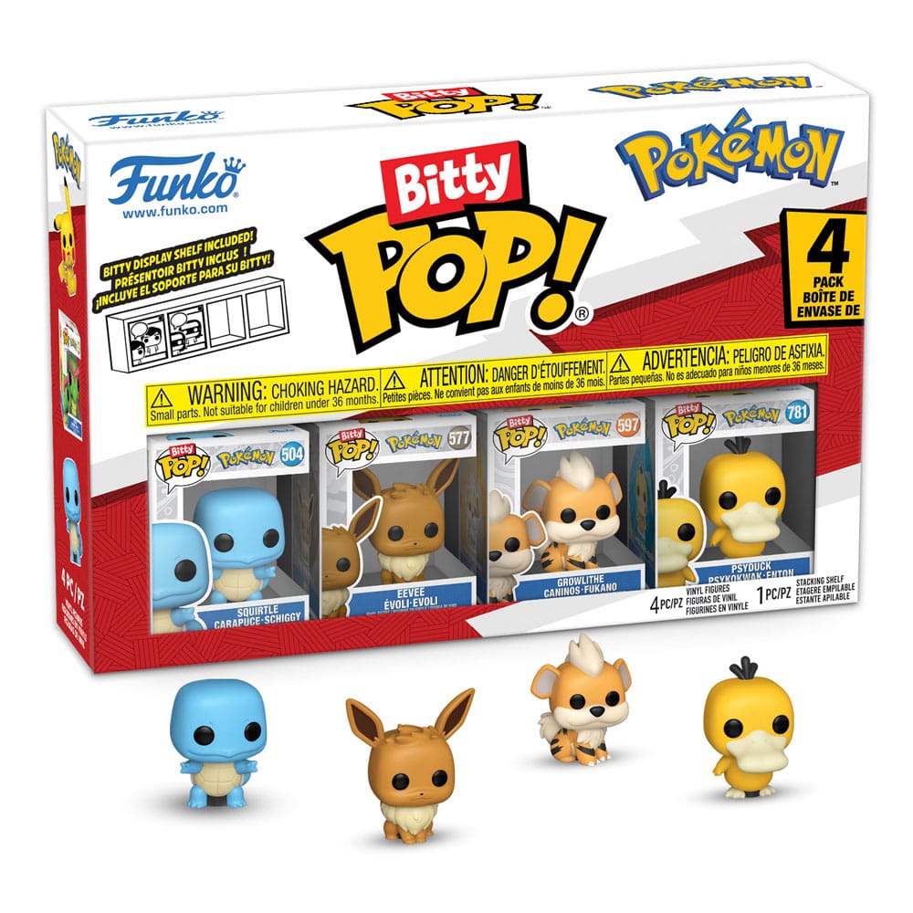 Pokémon, Bitty POP!, Funko POP!, 4er-Pack Series 4, ca. 2 cm