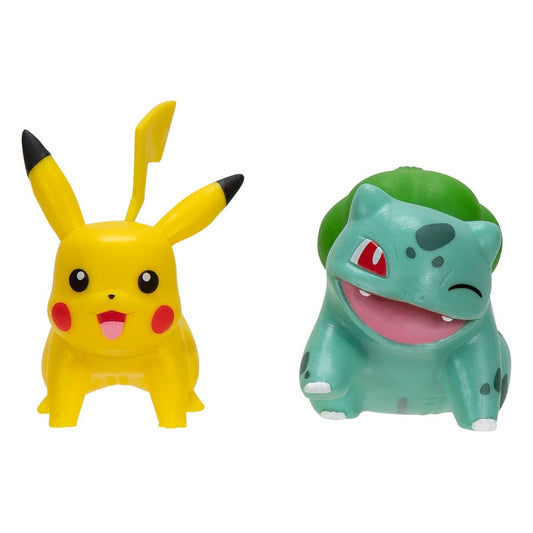 Pikachu & Bisasam, Pokémon, Battle Figure, First Partner ,Set Figuren 2er-Pack , ca.5cm